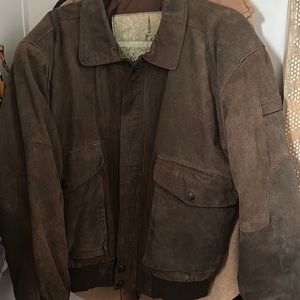 Vintage leather bomber jacket